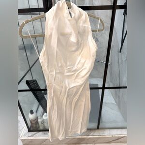 NWT MISGUIDED Peace + Love Halter Drape Neck Mini Dress - White Size 6